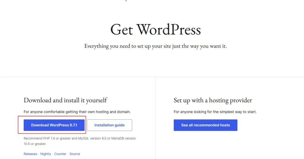 download wordpress