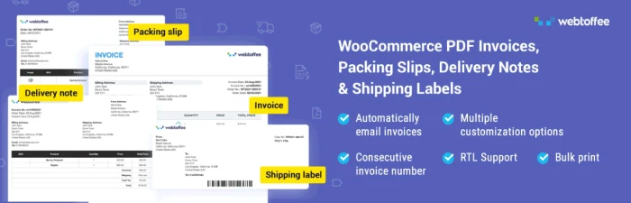 Print Invoices Packing Slip Labels for WooCommerce