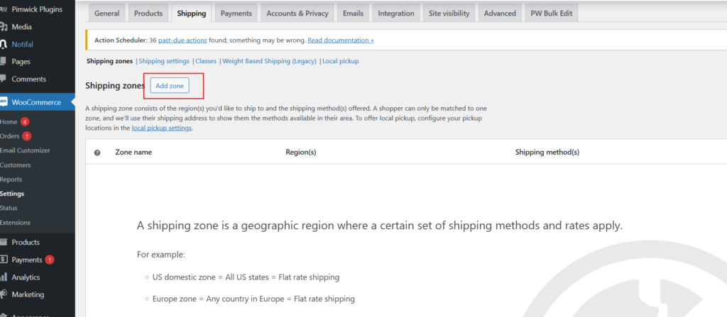 Add Shipping Zone in WooCommerce