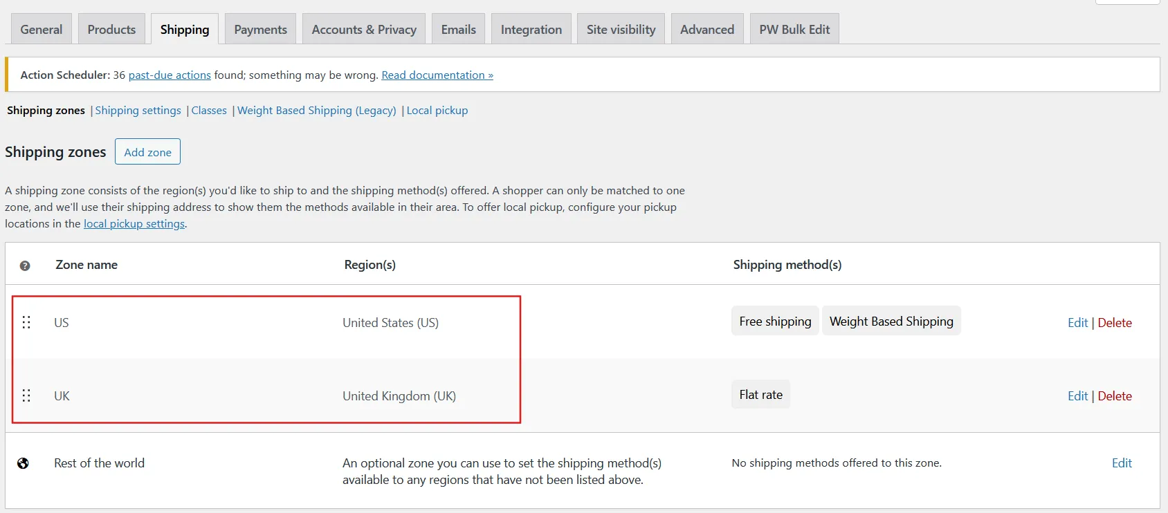 Add Shipping Zone in WooCommerce