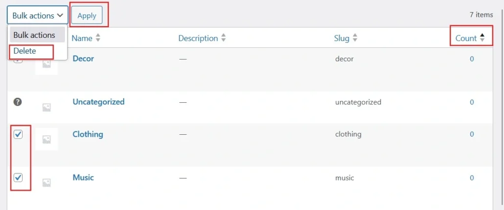 Bulk Deletion of Empty Categories